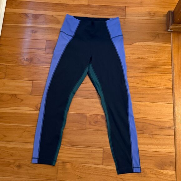 Women Wunder Train High-Rise Tight 25" Colour Block Black Blue Green Size 8 - Picture 3 of 10